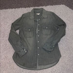 Grey denim button down